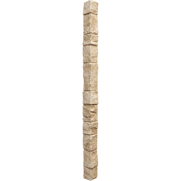 Ekena Millwork 3"W x 3"D x 48"H Universal Outside Corner for StoneWall Faux Stone Siding Panels, Sandstone PNUOC03X48SD - main